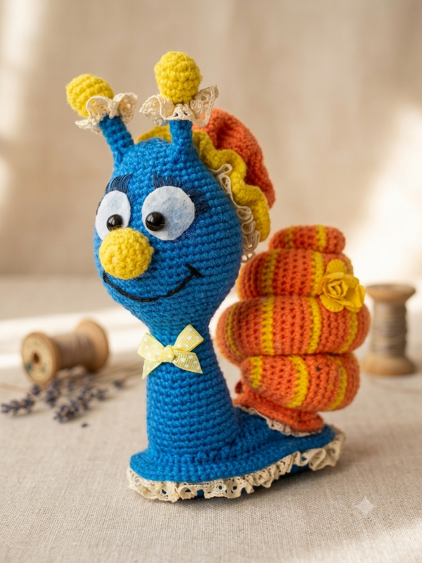 Poupée, doudou escargot