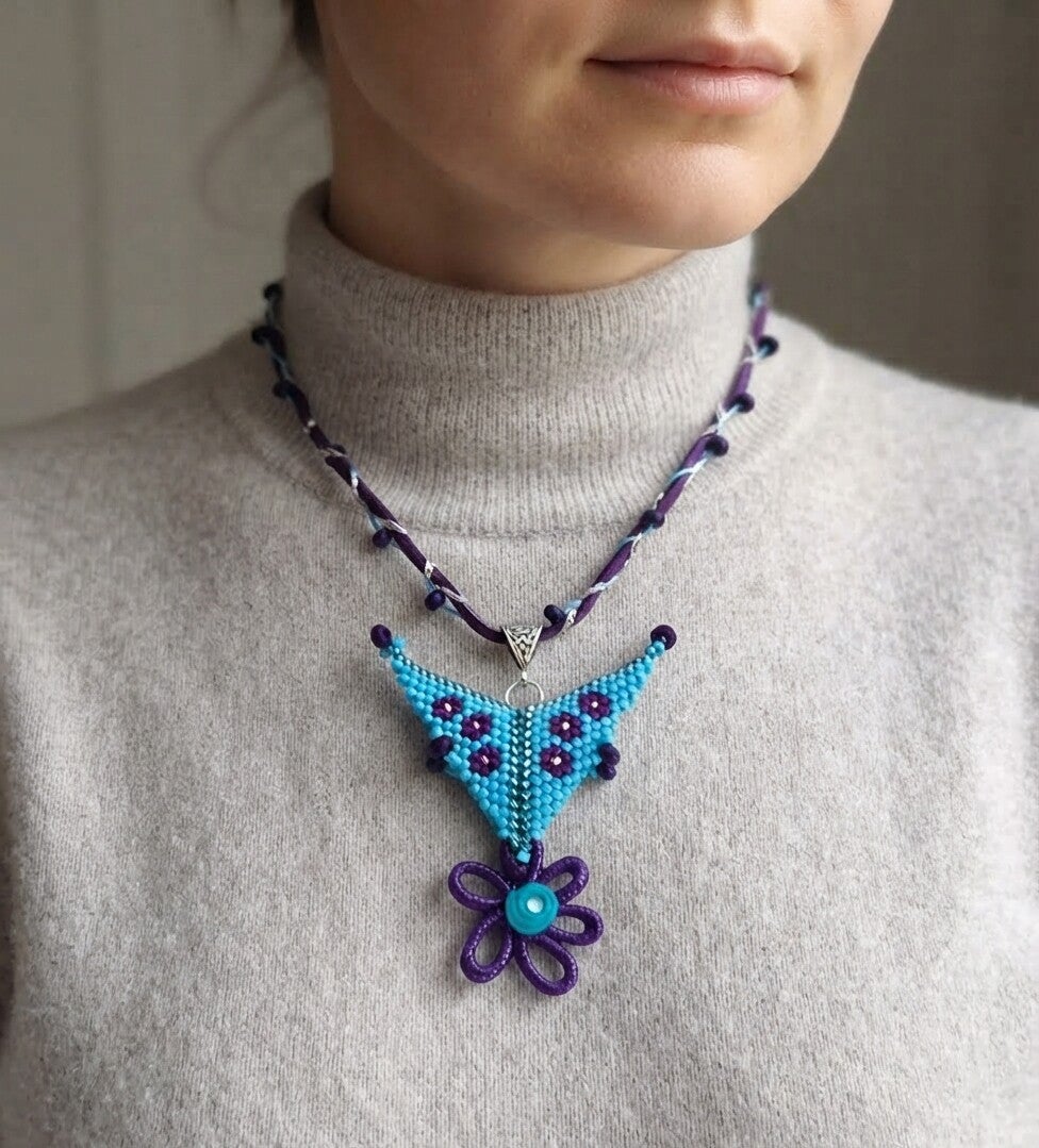 Collier ras du cou perles miyuki et polymère
