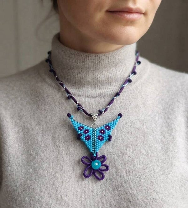 Collier ras du cou perles miyuki et polymère