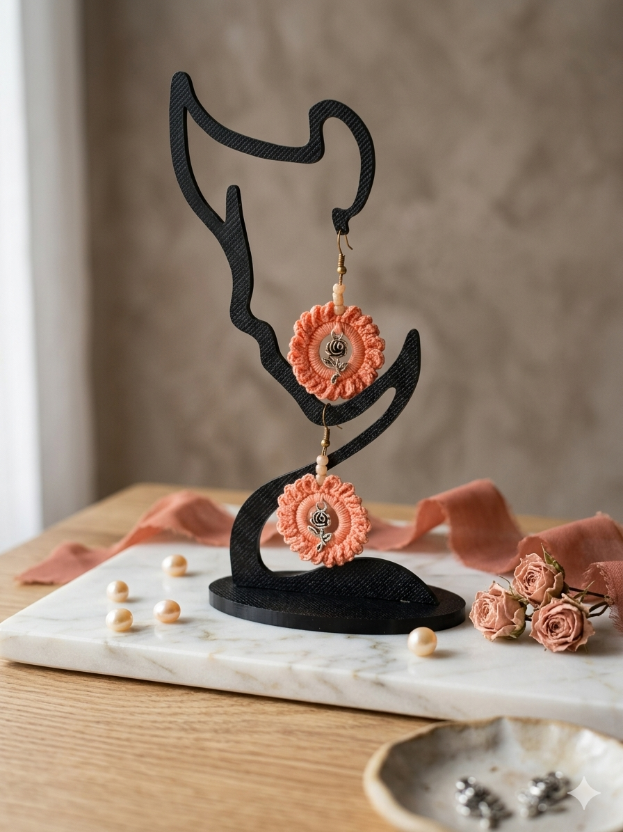 Boucles d'oreilles au crochet saumon