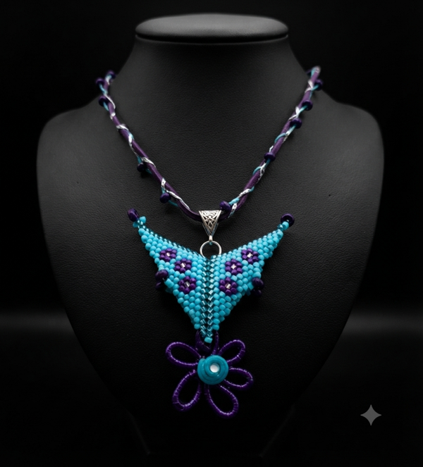 Collier ras du cou perles miyuki et polymère