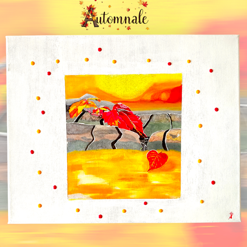 Automnale, acrylique sur toile coton 41x33cm 