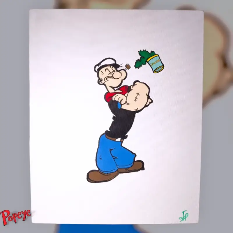 Popeye, acrylique sur carton toilé 30x24cm 