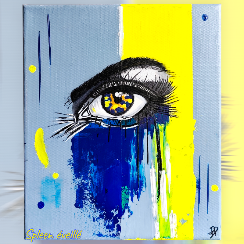 Spleen éveillé Plongez au cœur de l'intensité avec "Spleen éveillé", une œuvre qui explore la dualité entre la mélancolie profonde et une lucidité éclatante. Acrylique au couteau, toile coton 25x30cm 