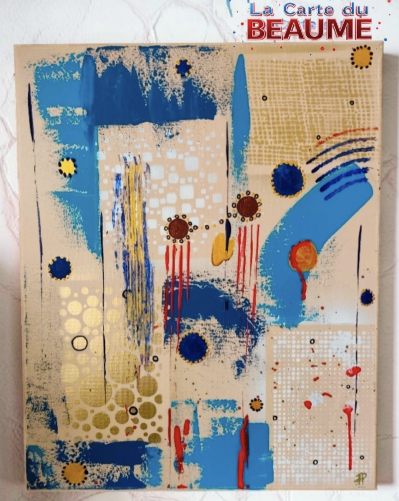 La Carte du Beaume, La véritable sentence pour le patient ne réside pas tant dans son diagnostic que dans l'abandon médical. Le défaut de soutien devient alors l'arme la plus létale.  Acrylique multi-techniques, toile coton 40x50cm 