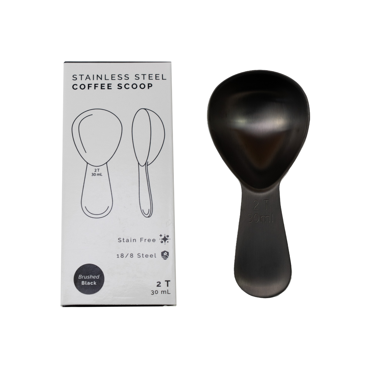 Planetary Design - Coffee Scoop - Gunmetal Black - RVS