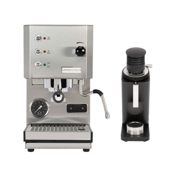 Profitec Go Brushed Stainless Steel + Profitec Twist SD54 Black