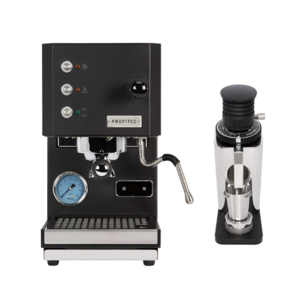 Profitec Go Black + Profitec Twist SD54 Polished Stainless Steel