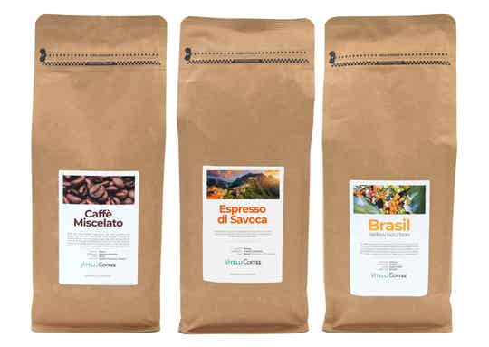 Proefpakket 3 Kg Koffiebonen (Caffè Miscelato, Espresso di Savoca, Brasil Yellow Bourbon)
