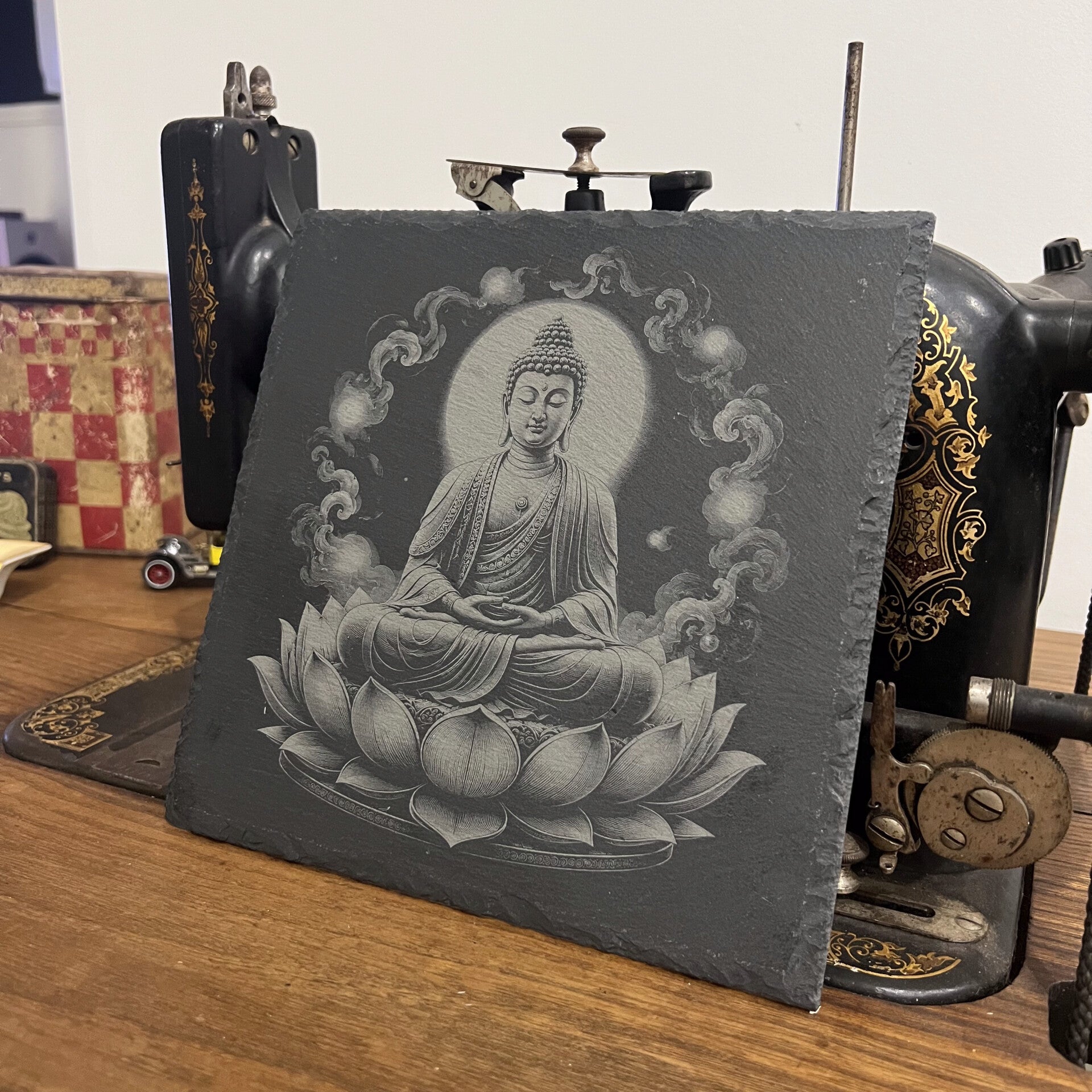 Ardoise gravée Bouddha