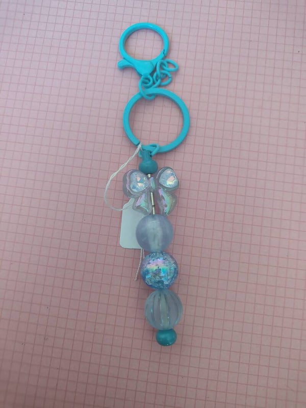 Blue bow keychain