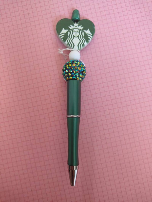 Dark green starbucks pen