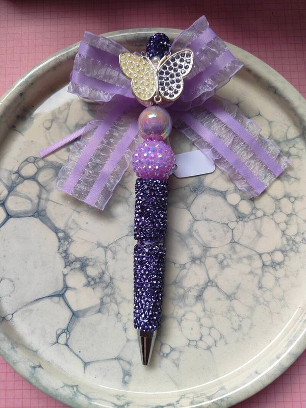 Purple butterfly bow