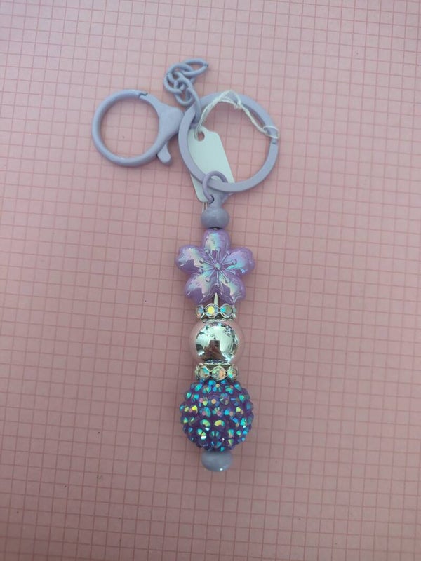 Purple flower keychain