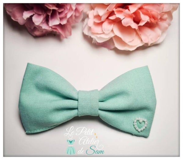 🩷 Barrette Nœud en Coton – Fait Main