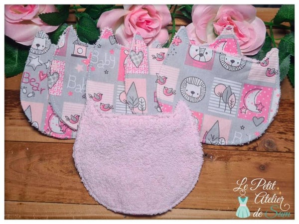 Lot de 6 Lingettes Réutilisables en Forme de Chat