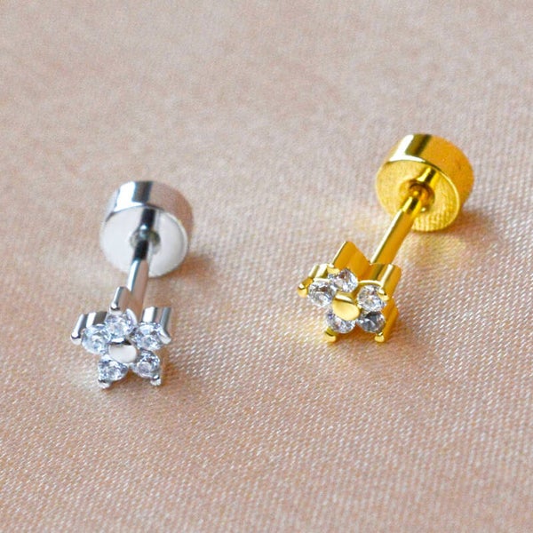 Oorknopje "Diamond Flower"