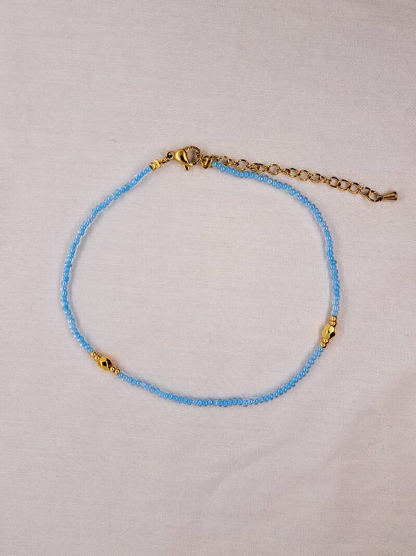 Enkelbandje "Summer Glow" Baby Blue