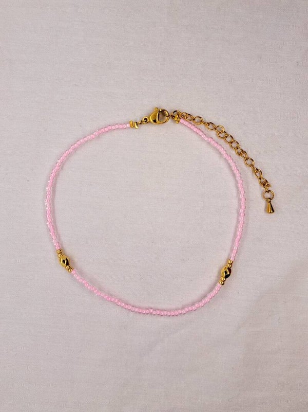 Enkelbandje "Summer Glow" Baby Pink