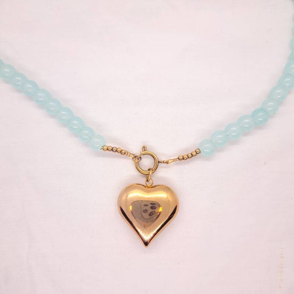 Korte ketting "Chunky Baby Blue"