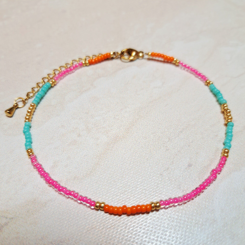 Enkelbandje "Boho" Pink