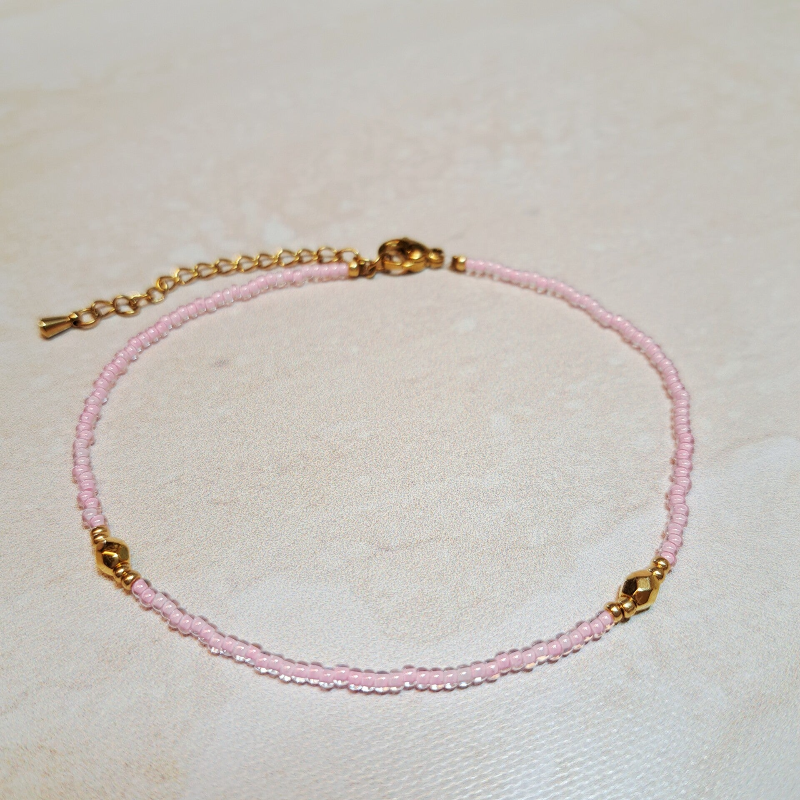 Enkelbandje "Summer Glow" Baby Pink