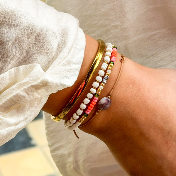 Armbandje "Basic Bold" Pearl
