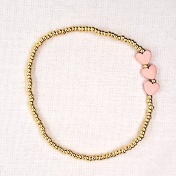 Armbandje "Hearts" Vintage Pink