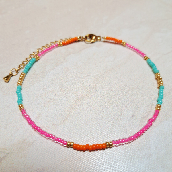 Enkelbandje "Boho" Pink