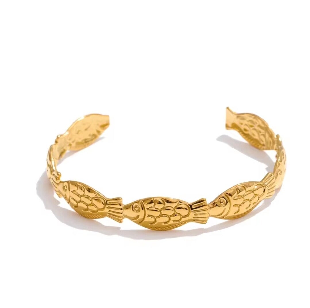 Bangle Armband RVS "Fish"