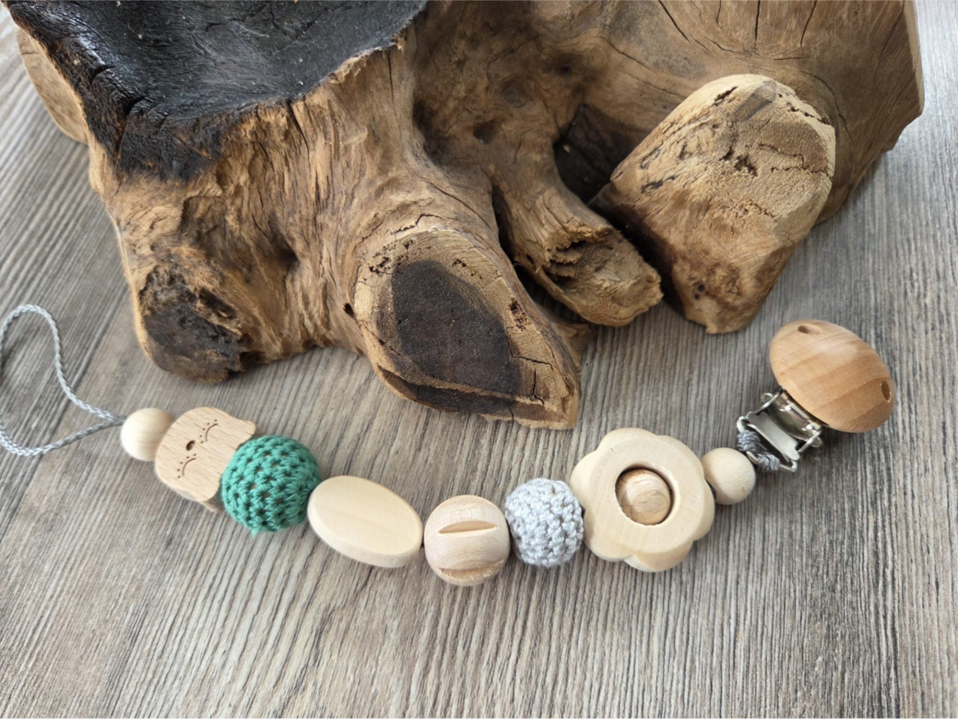 Schnullerkette in Grün