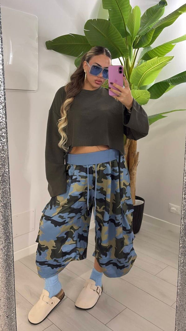 Cargo camo blu