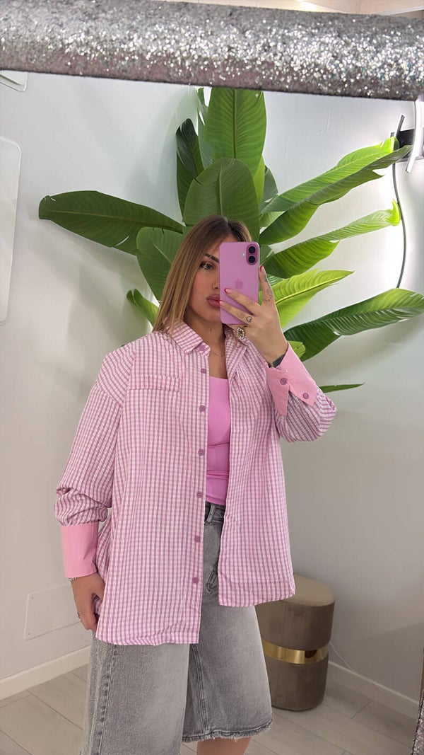 Camicia check rosa