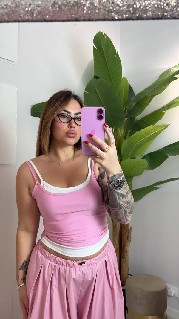 Top double rosa