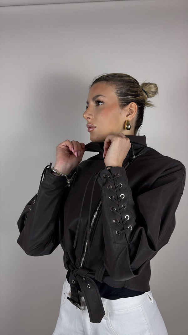 Giacca leather lace