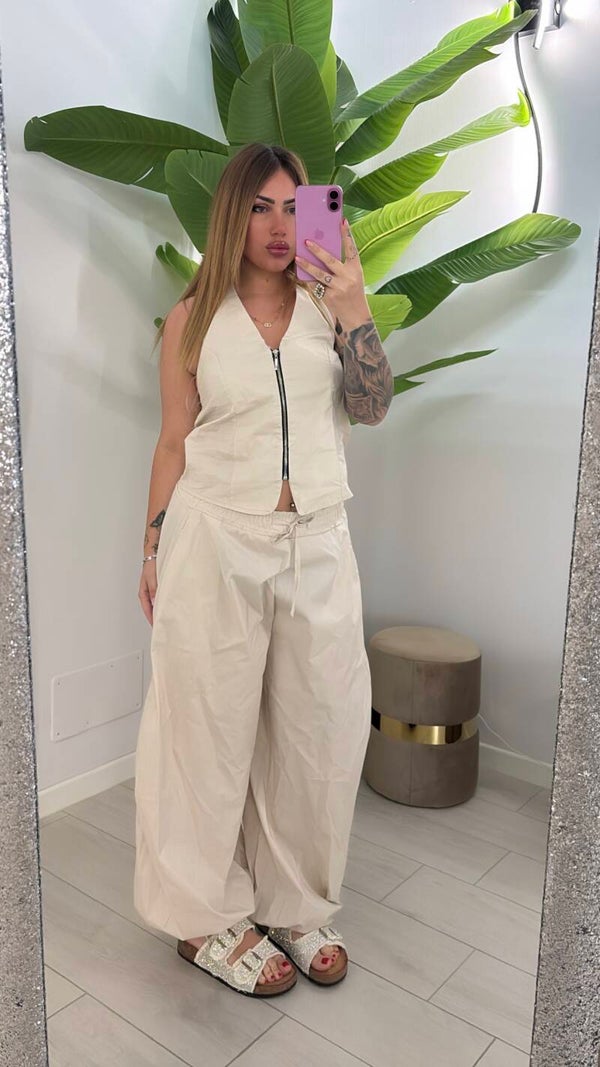 Coordinato velvet panna