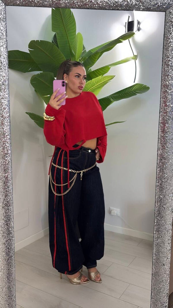 Denim strish red