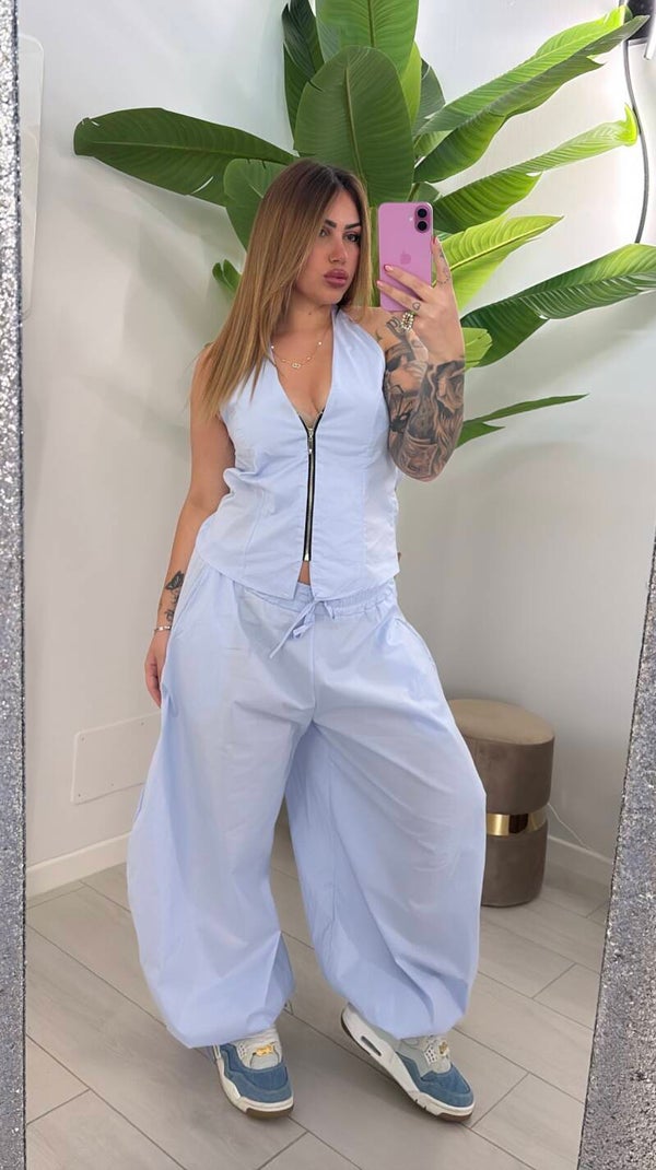 Coordinato velvet azul