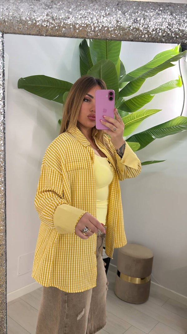 Camicia check gialla
