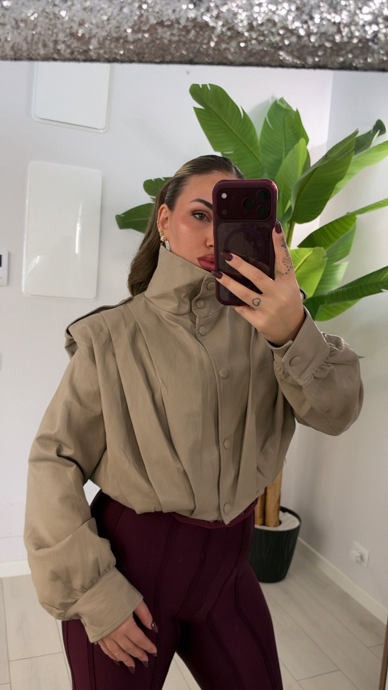 Giacca eco pelle crema