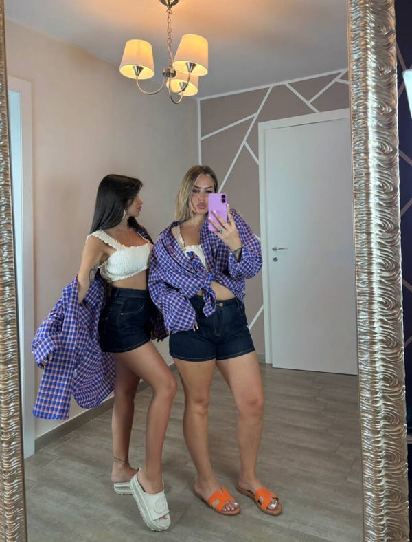 Denim shorts babe