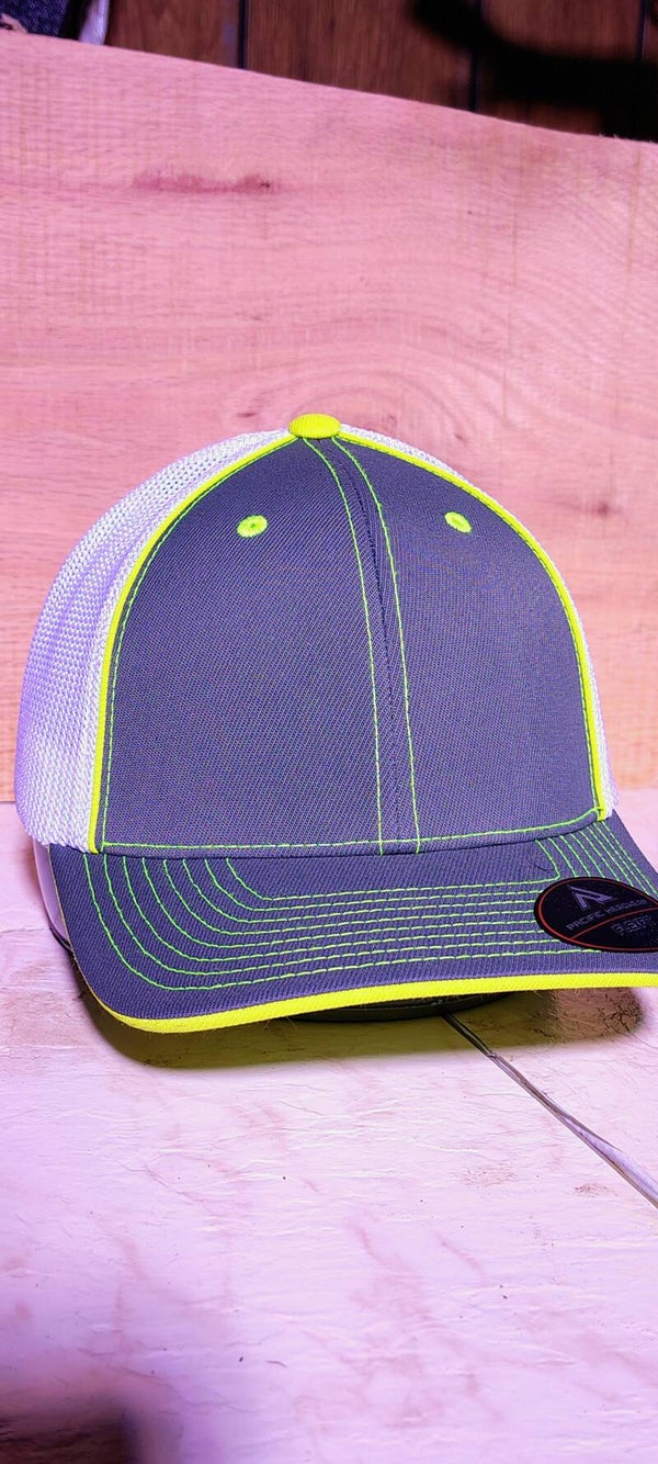 Grey/white with neon trim/ stretch fit L/xl