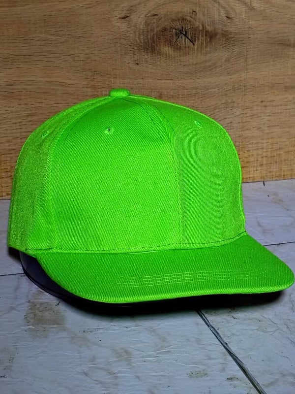 Neon green baseball flat bill