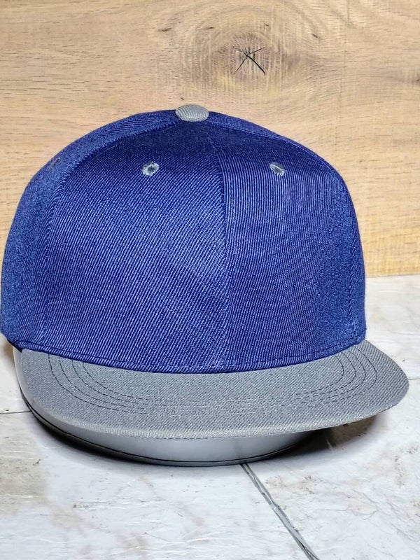 Grey blue baseball flat bill
