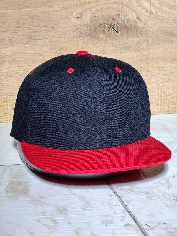 Red black baseball flat bill