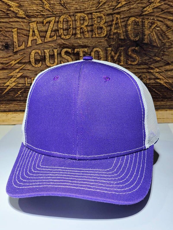 Purple/white trucker