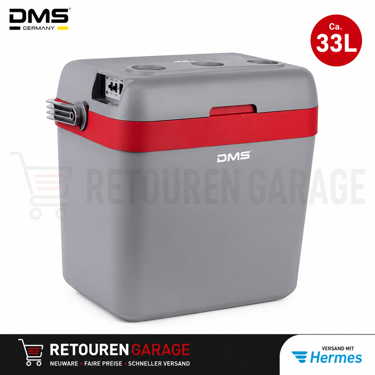 DMS Kühlbox 33 L mit Warmhaltefunktion – für Auto & Steckdose – Modell KB-33R