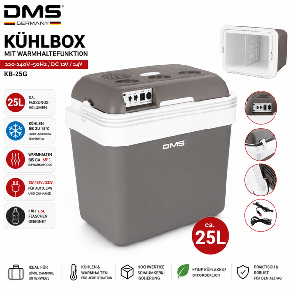 DMS Kühlbox 25l KB-25G Kühlbox mit Warmhaltefunktion