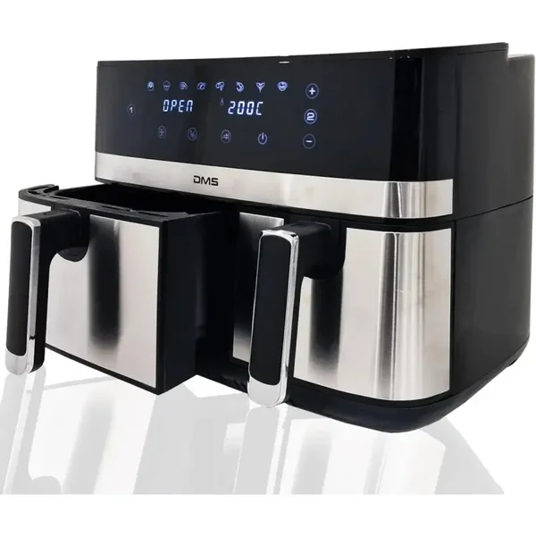 DMS HF-10E Doppel-Heißluftfritteuse 10 Liter 2800 W Schwarz