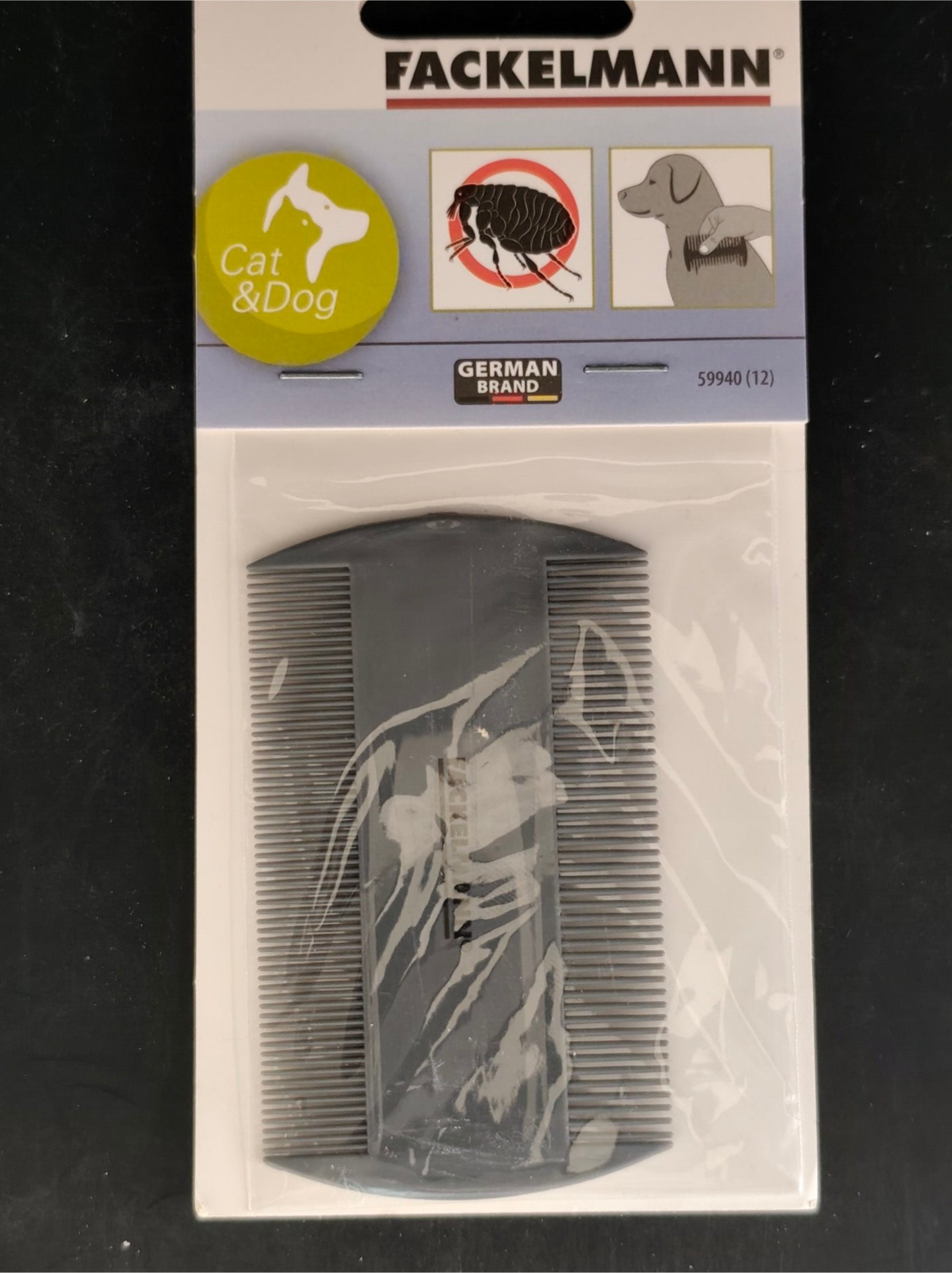 Fackelmann Flohkamm – feinzahniger Kamm für Hunde & Katzen